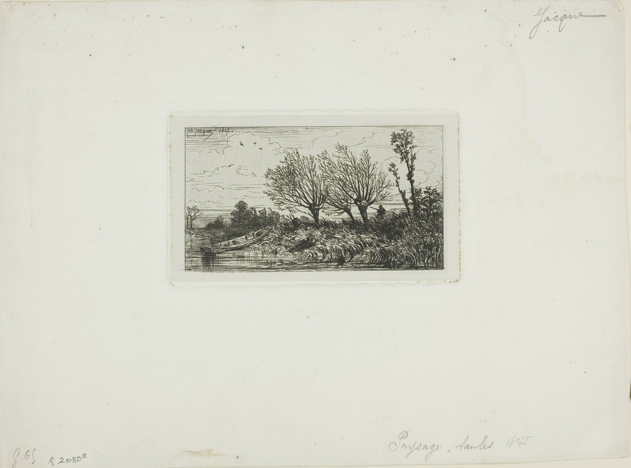 Landskap, Willow Trees av Charles Emile Jacque