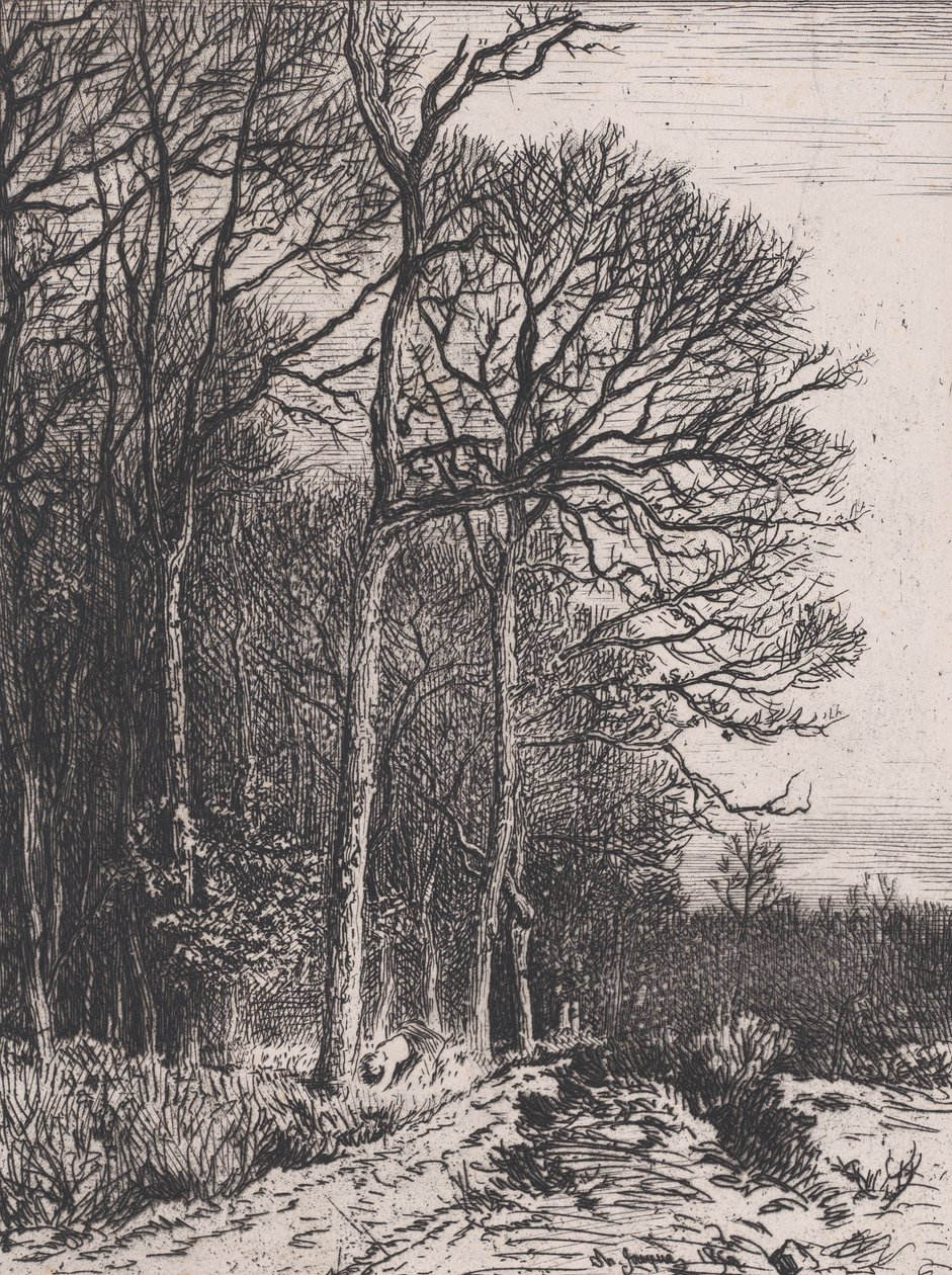 Edge of the Wood, 1846. av Charles Emile Jacque