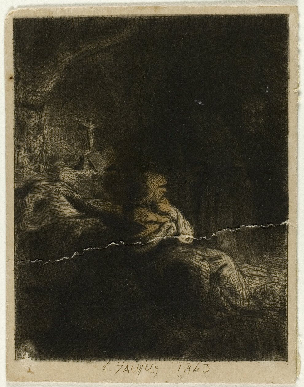 Munk ved bønn av Charles Emile Jacque