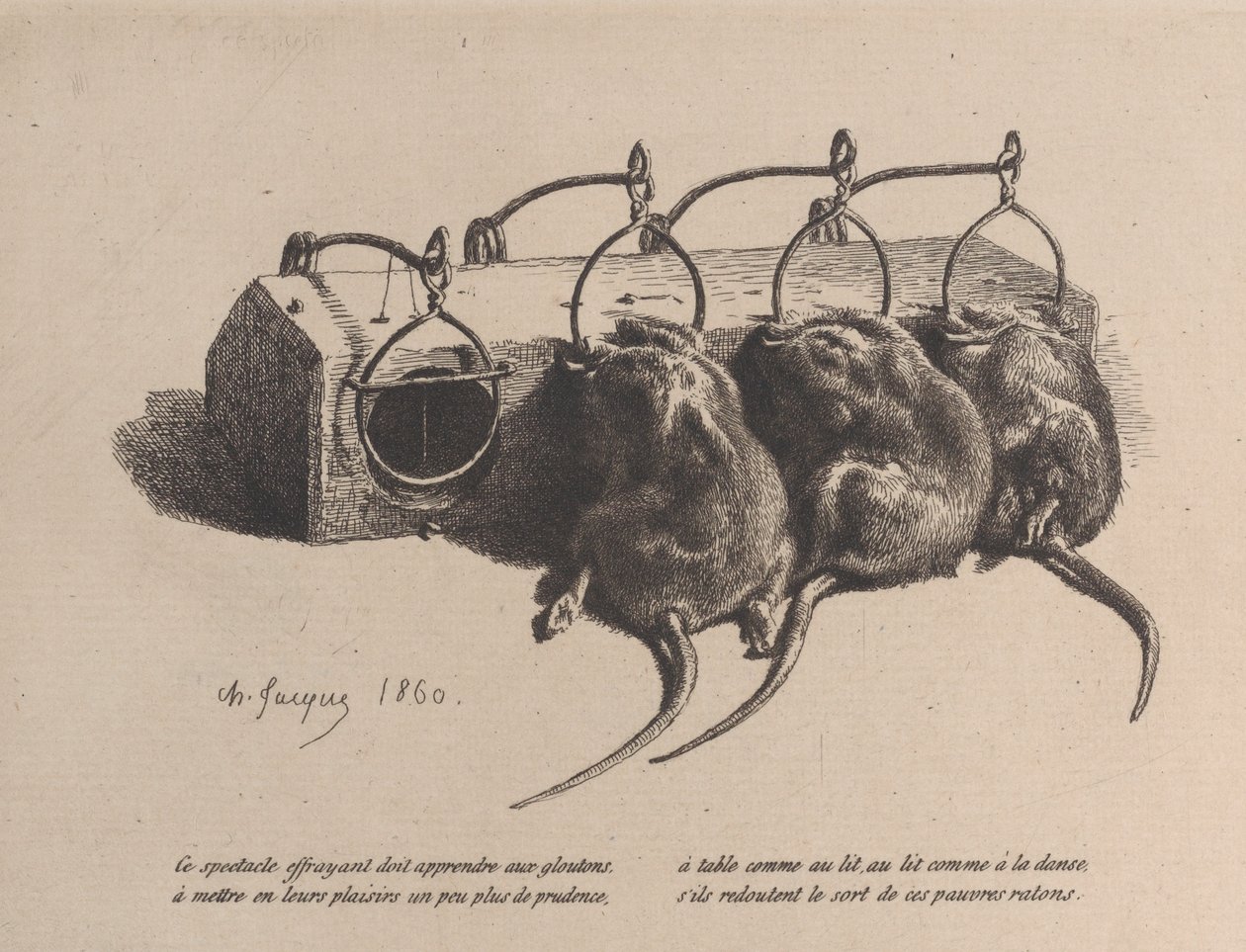 Musefelle, 1860. av Charles Emile Jacque