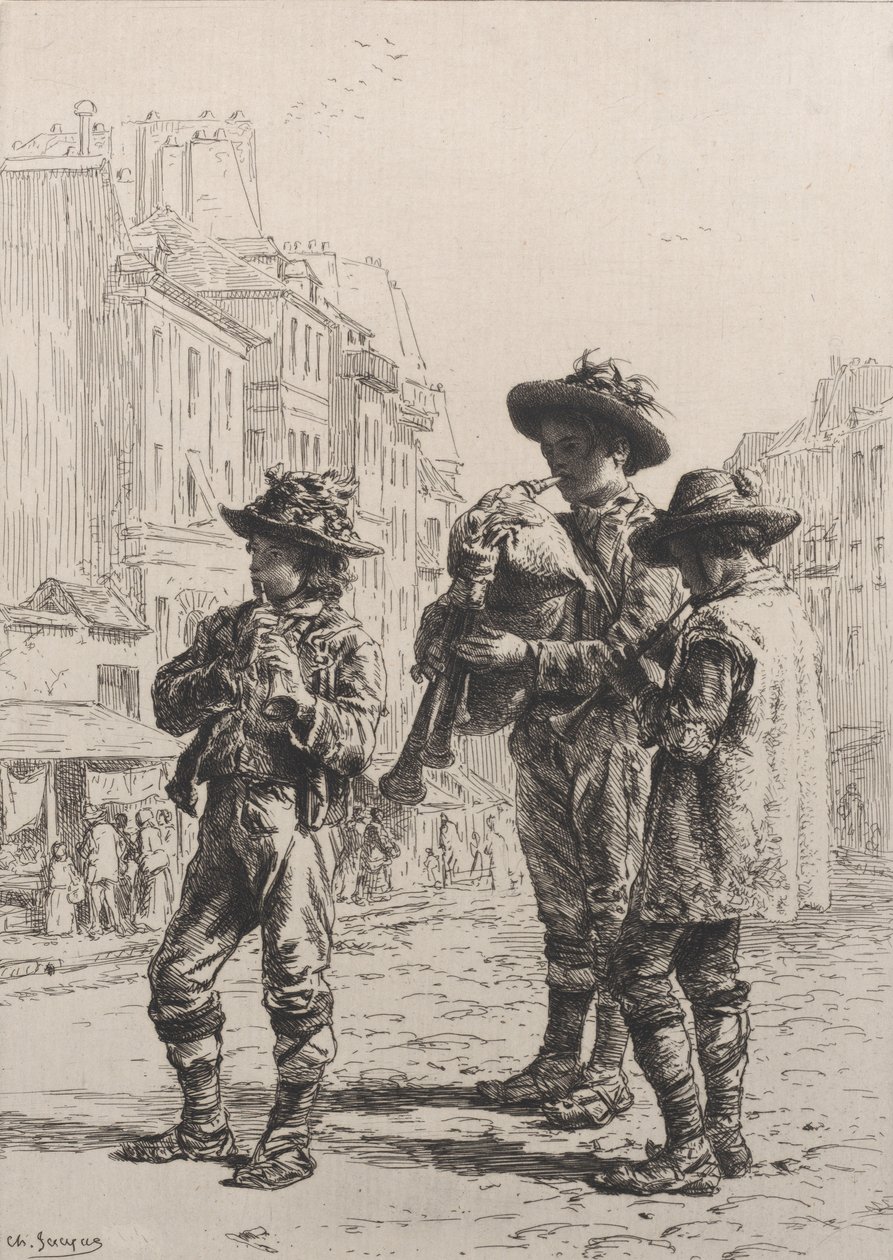 Pifferaris, 1864. av Charles Emile Jacque