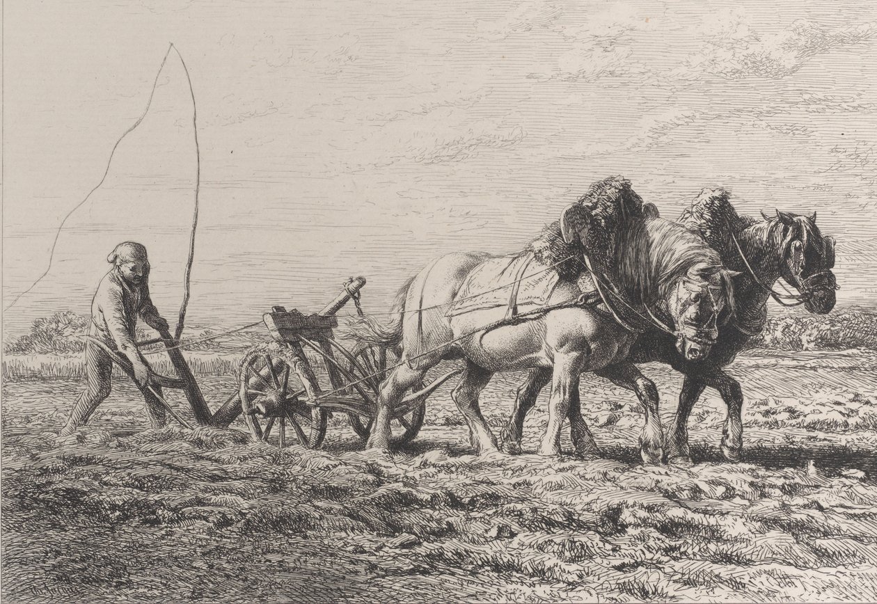 Pløying, 1864. av Charles Emile Jacque