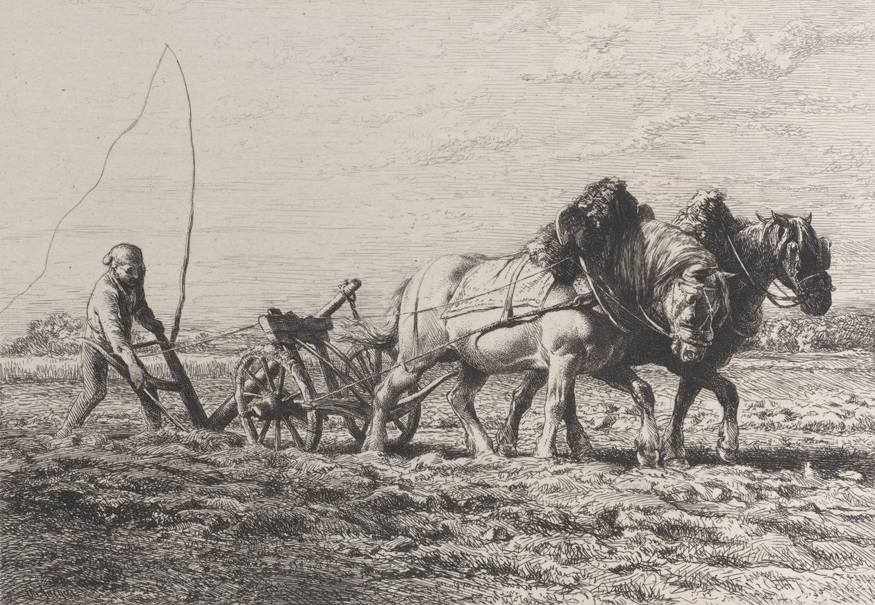 Pløying, 1864. av Charles Emile Jacque