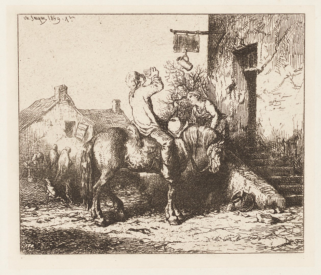 Inn dør av Charles Emile Jacque