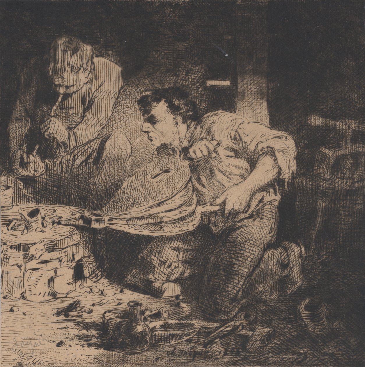 Forfalsknerne, 1843. av Charles Emile Jacque