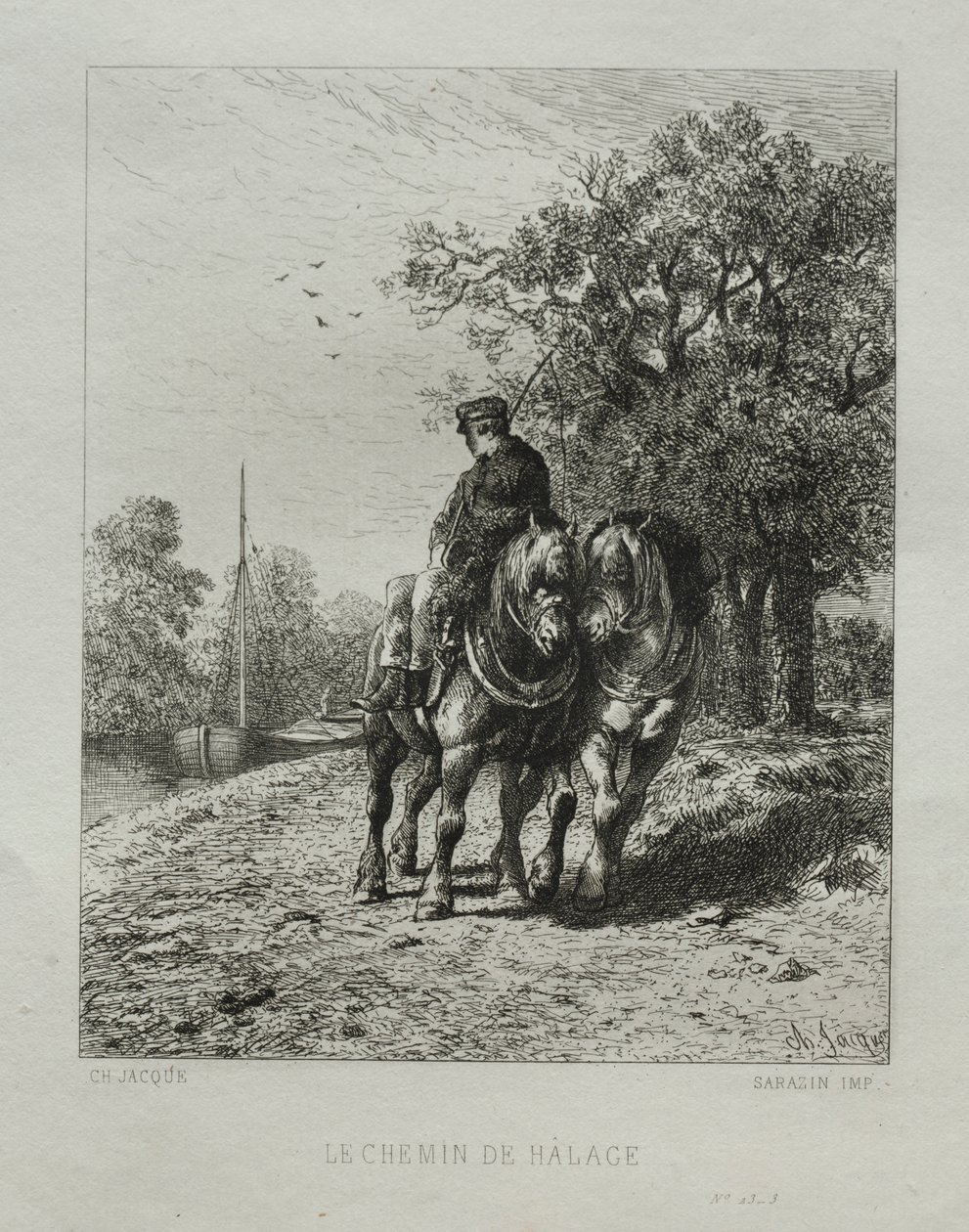 Slepebanen. av Charles Emile Jacque