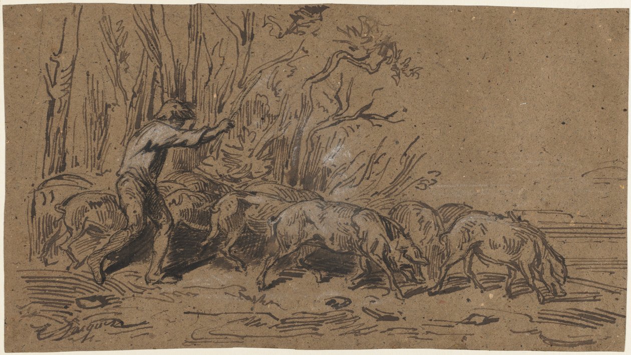 Trøffelsamlerne, ca. 1849. av Charles Emile Jacque