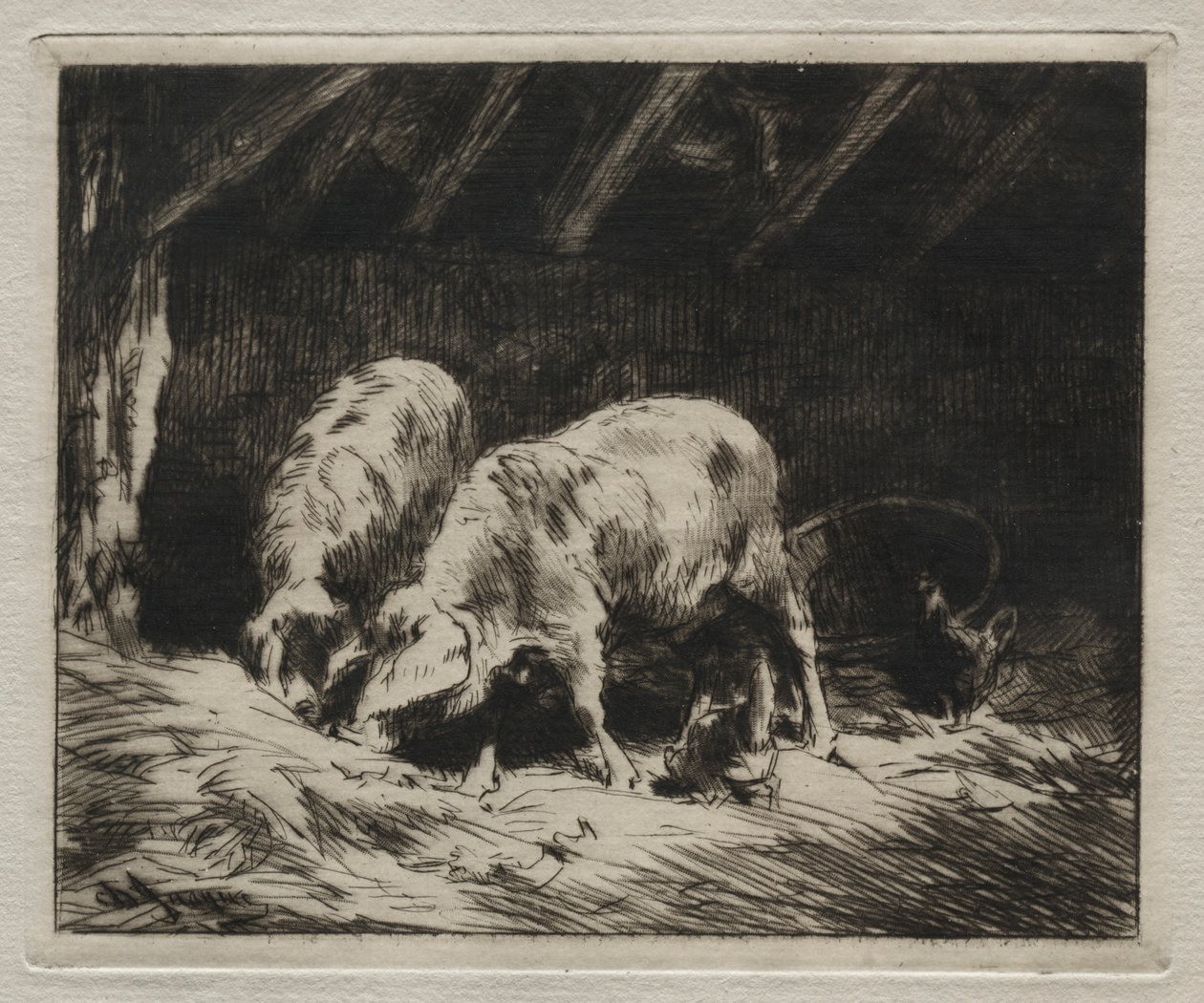 To Porcs. av Charles Emile Jacque