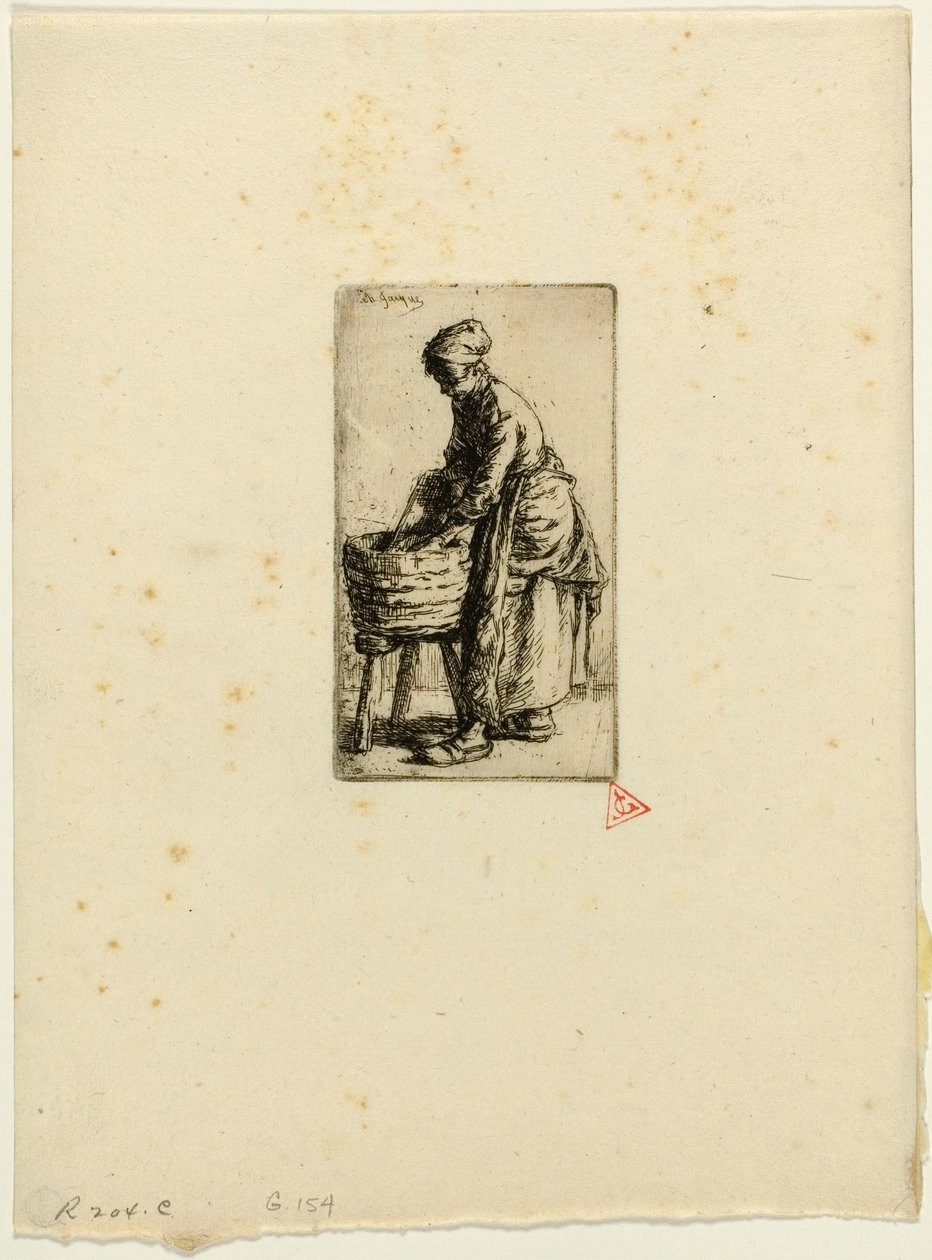 Vaskekvinne av Charles Emile Jacque