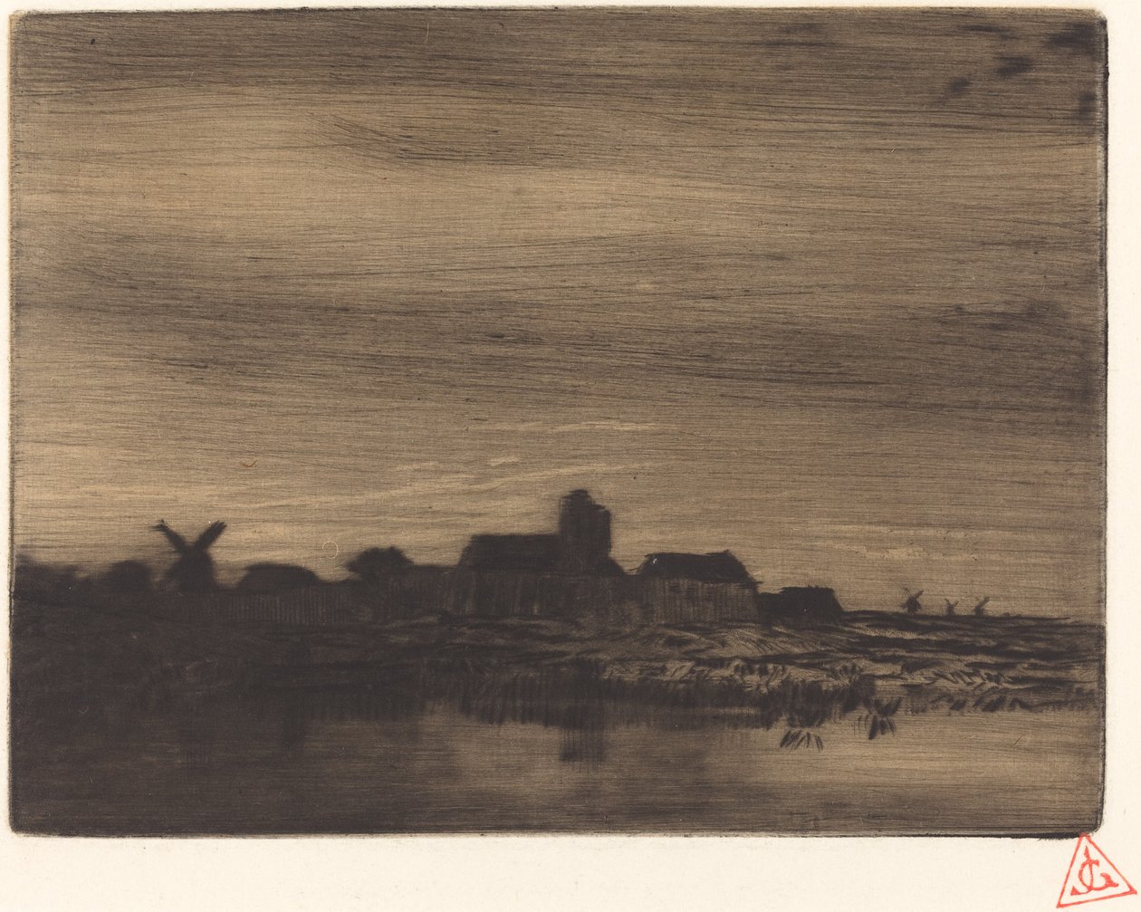 Waterside Village av Charles Emile Jacque