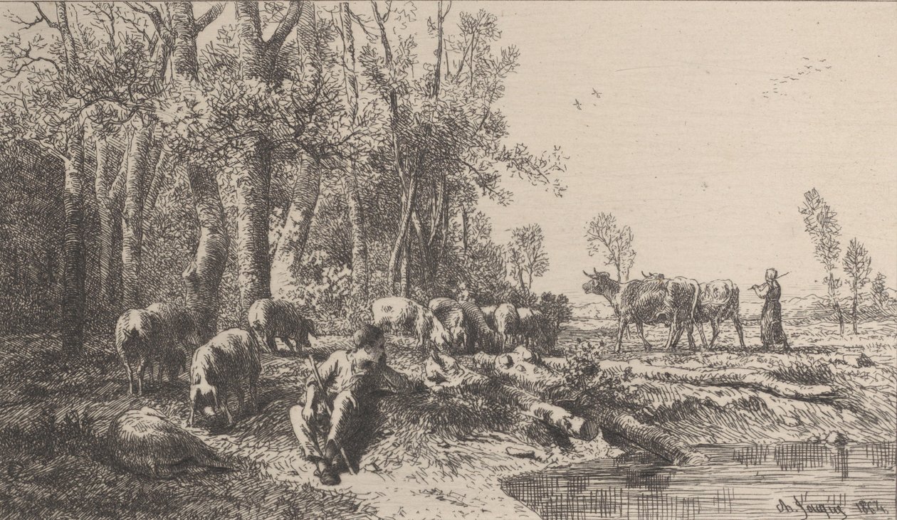 Vinter, 1865. av Charles Emile Jacque