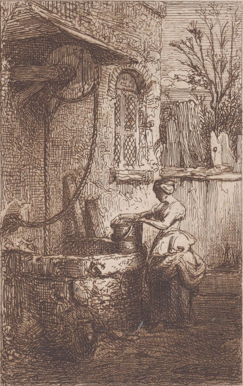 Kvinne ved en brønn, 1842. av Charles Emile Jacque