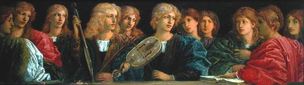 Musikere (olje på panel) av Charles Fairfax Murray