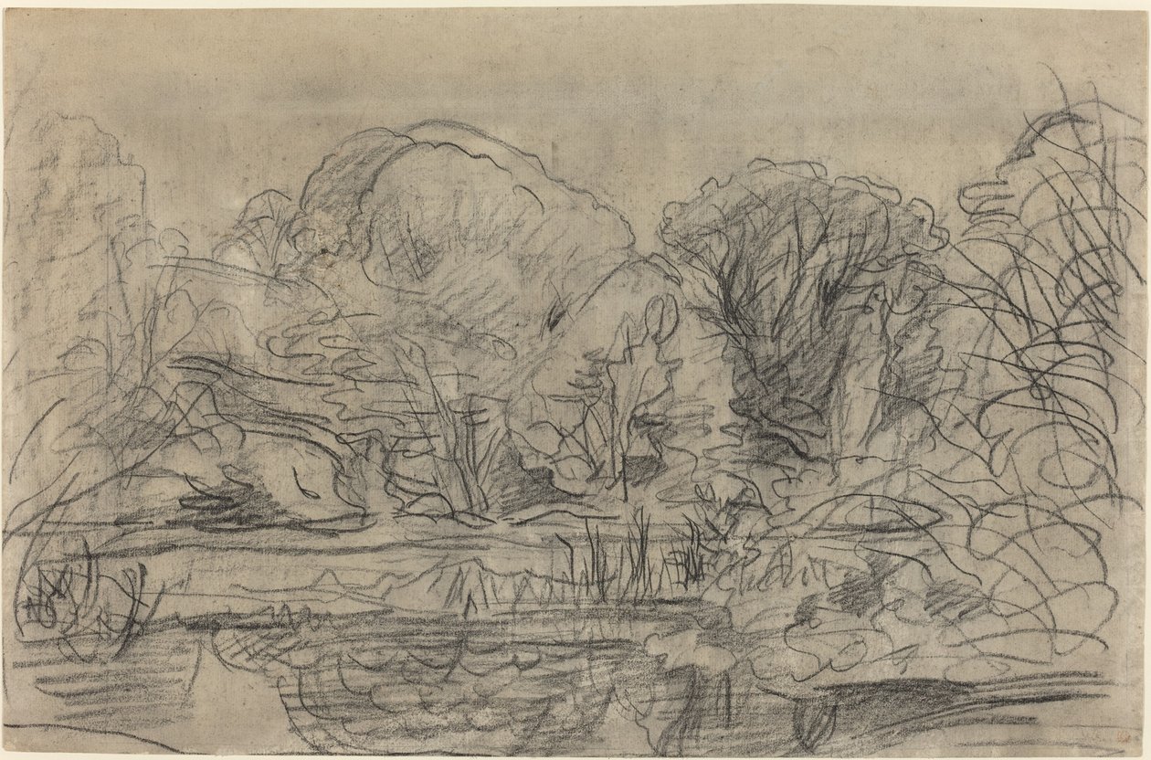 En Woodland Pond av Charles Francois Daubigny