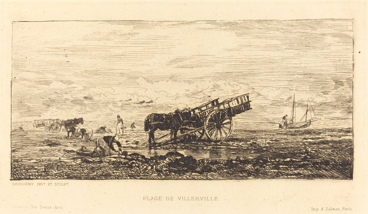 Stranden ved Villerville av Charles Francois Daubigny