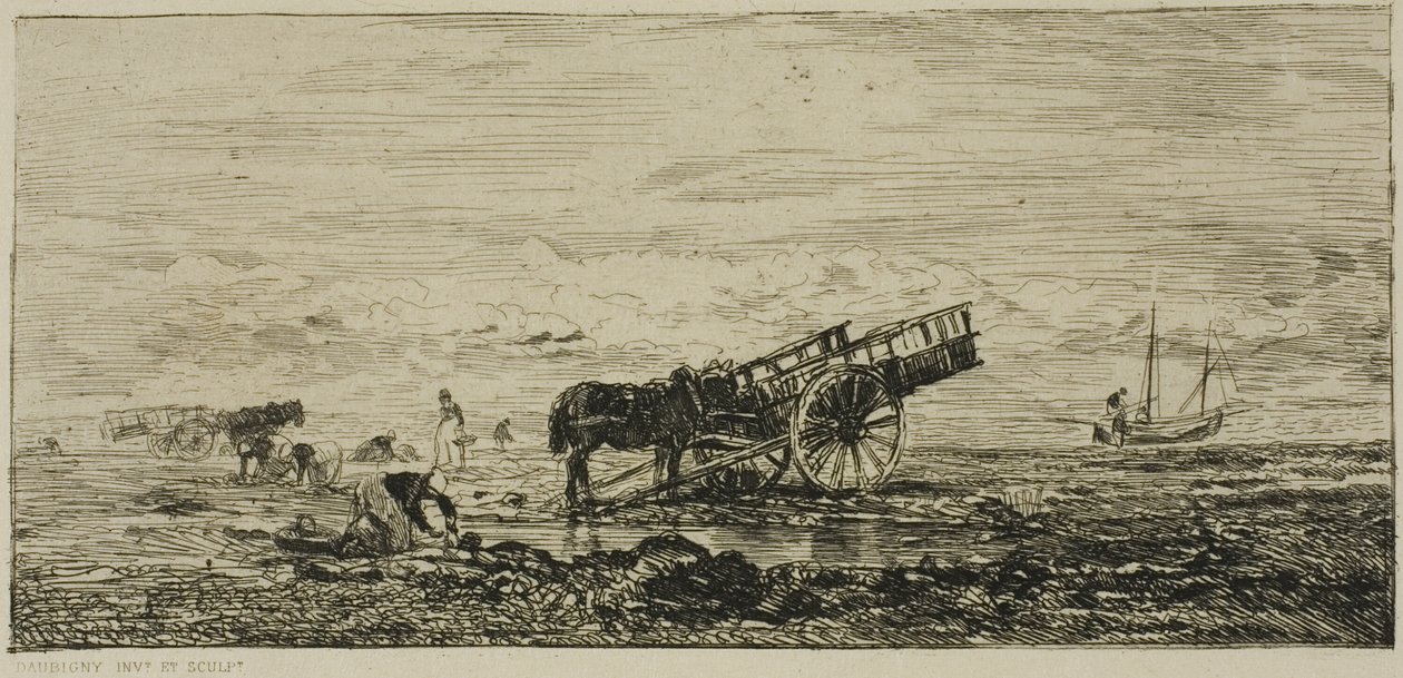 Stranden ved Villerville av Charles Francois Daubigny