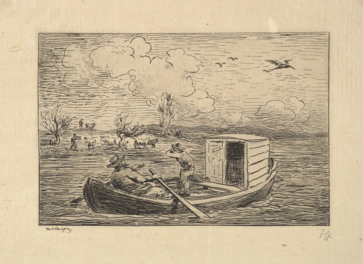 Ringer til land, 1861. av Charles Francois Daubigny