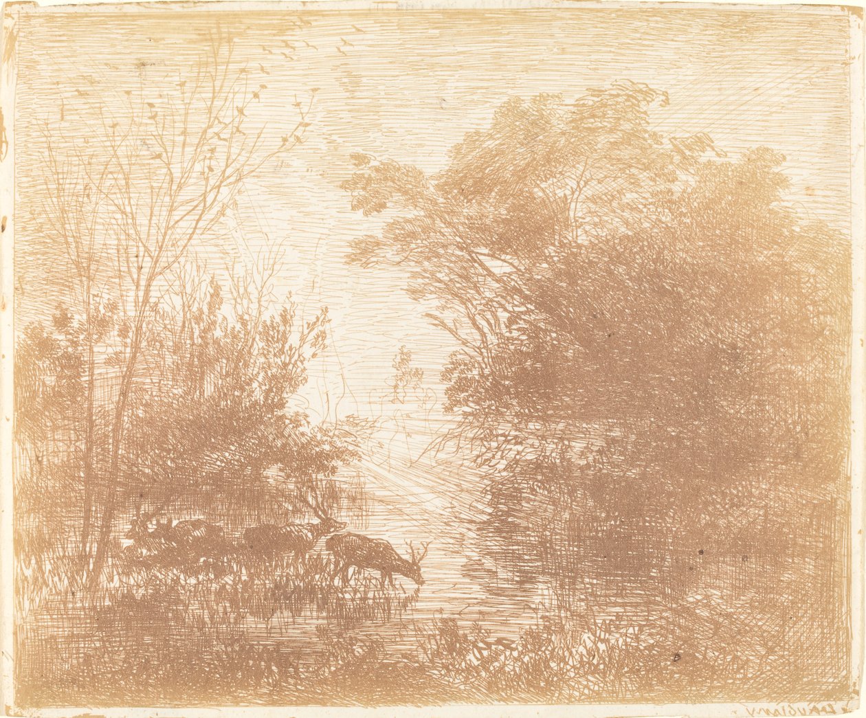 Hjort av Charles Francois Daubigny