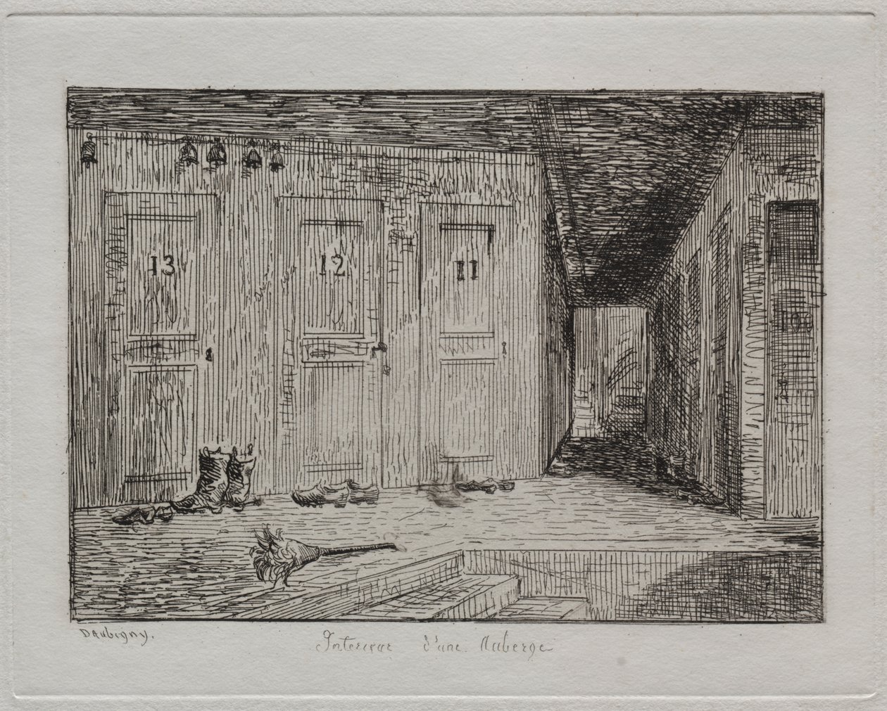 Interiøret i et vertshus av Charles Francois Daubigny
