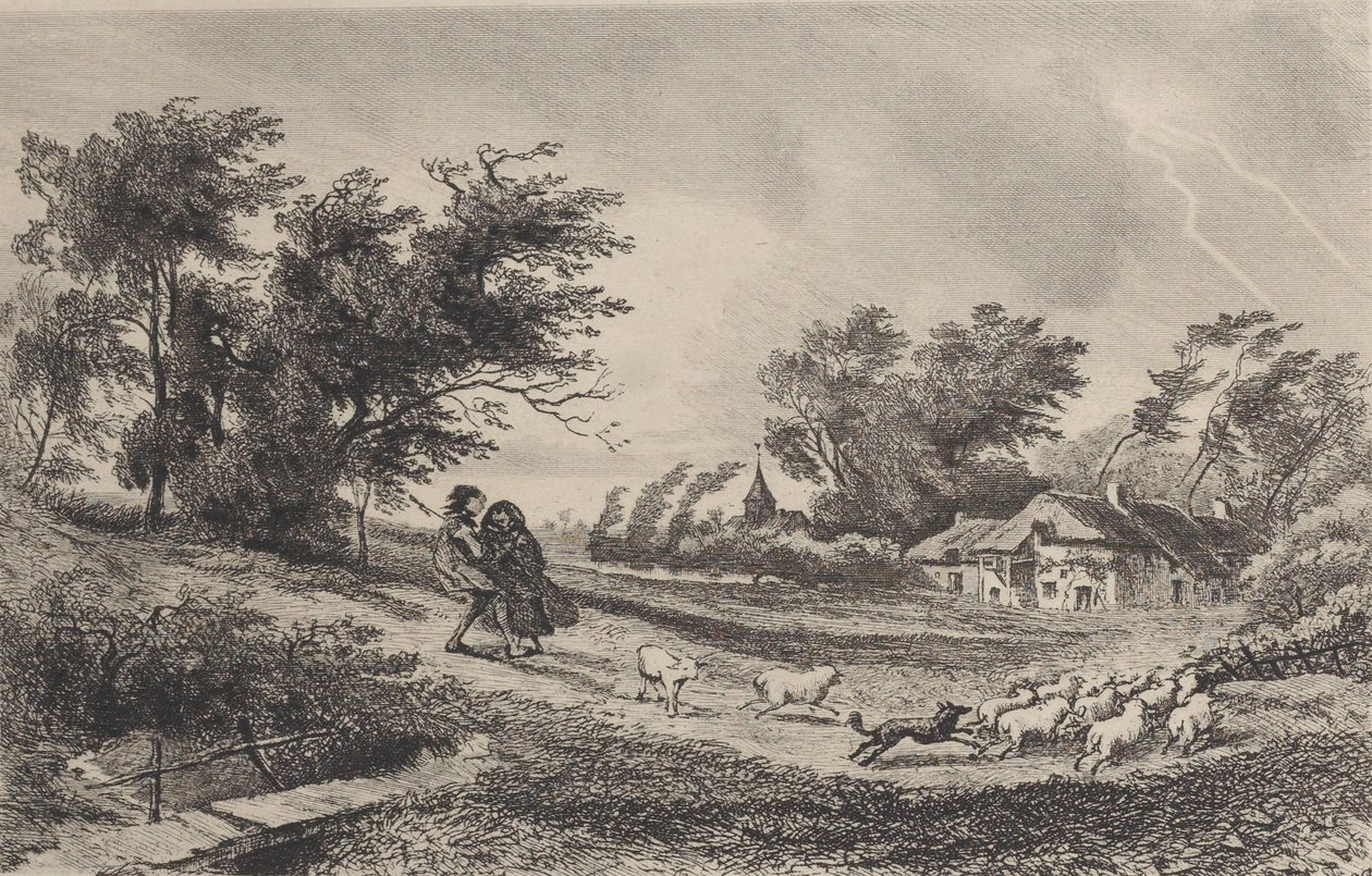Stormen, 1842. av Charles Francois Daubigny
