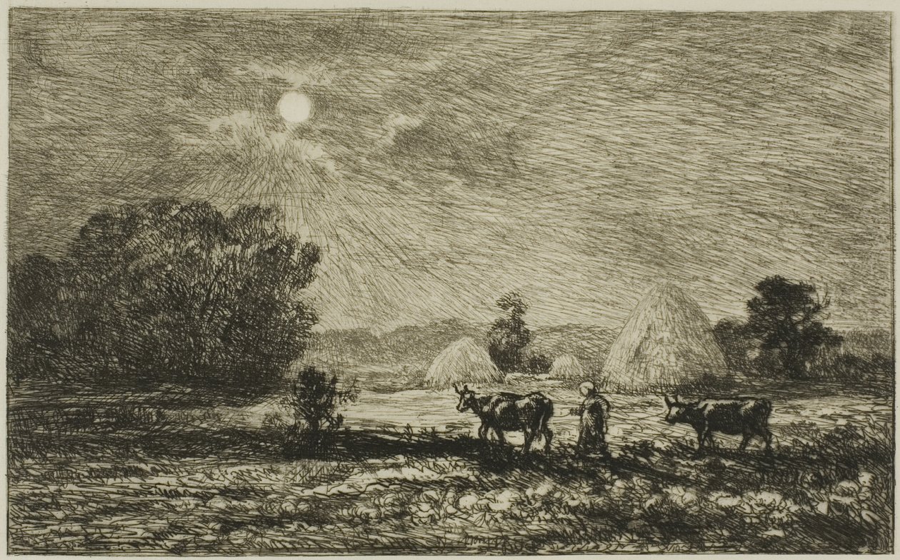 Måneskinn på Valmondois av Charles Francois Daubigny