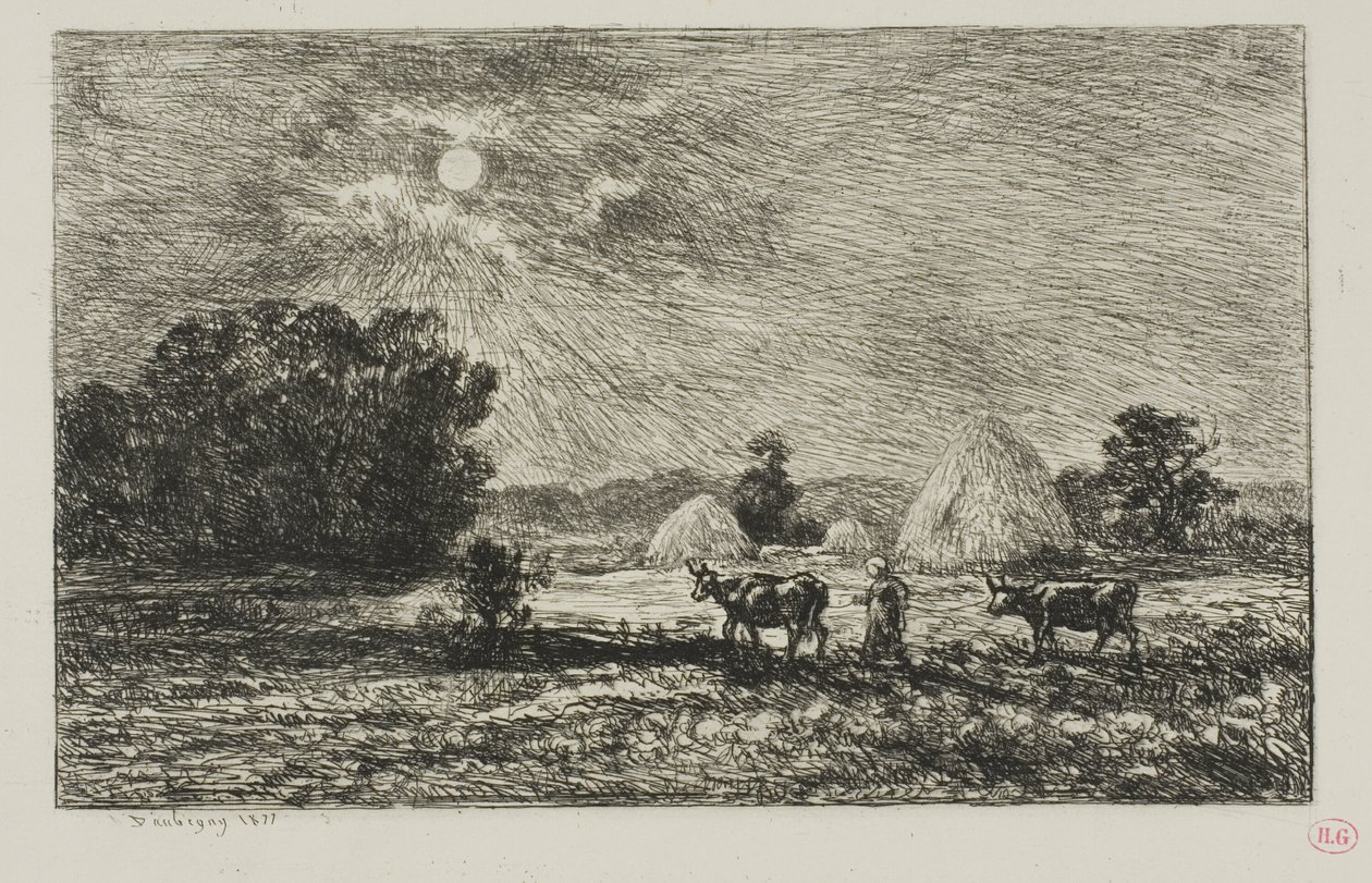 Måneskinn i Valmondois av Charles Francois Daubigny