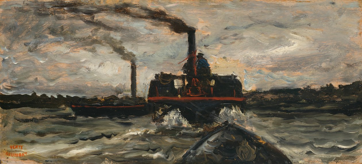 elvebåt, ca. 1860. av Charles Francois Daubigny
