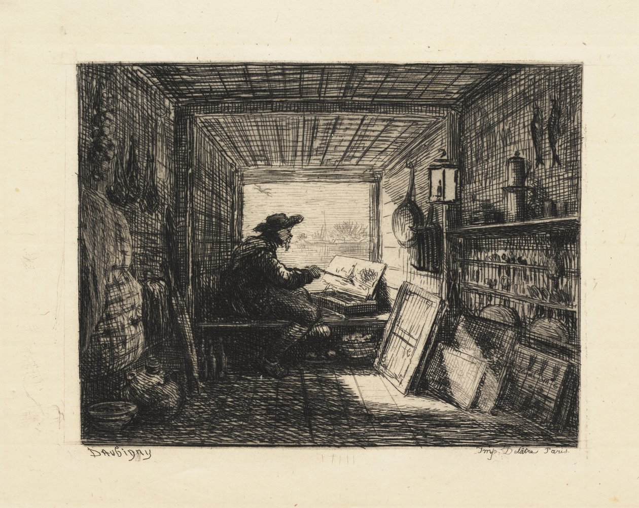 Båtstudioet av Charles Francois Daubigny