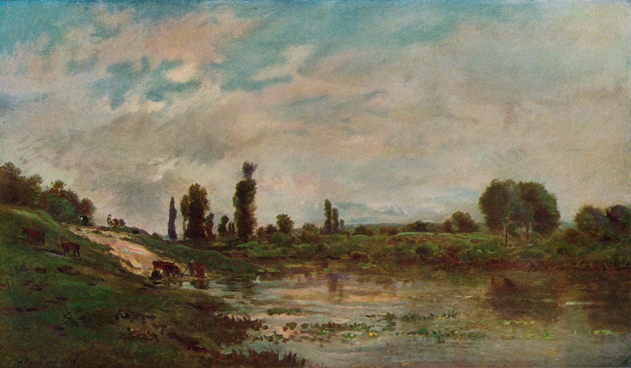 Drikkestedet, c1827-1878, 1906-7 av Charles Francois Daubigny