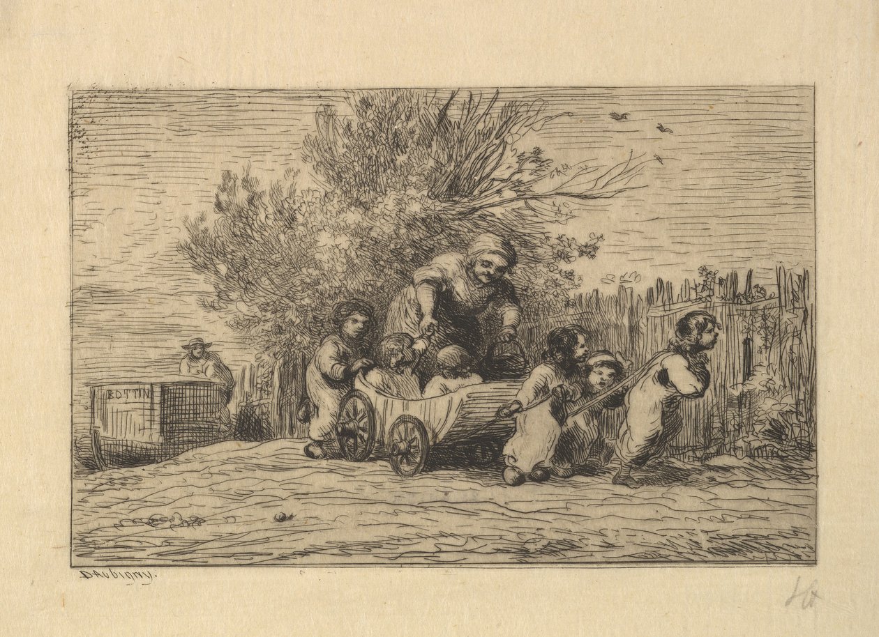 Arvingene til vognen, 1861. av Charles Francois Daubigny