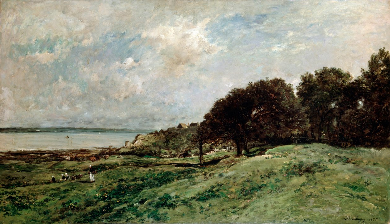 Stranden nær Villerville, 1875. av Charles Francois Daubigny