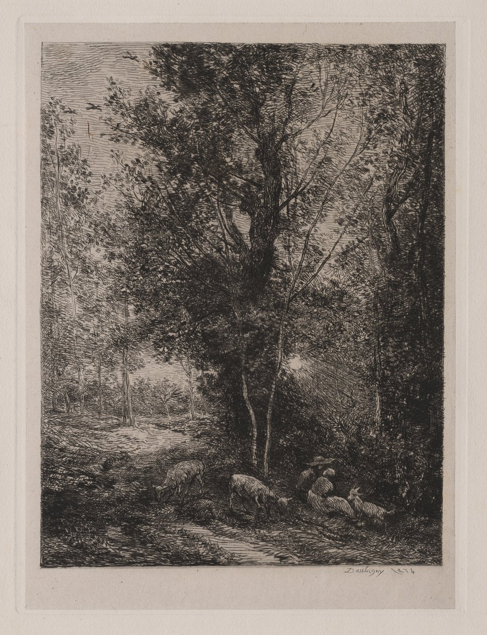 Hyrden og gjeterinnen av Charles Francois Daubigny
