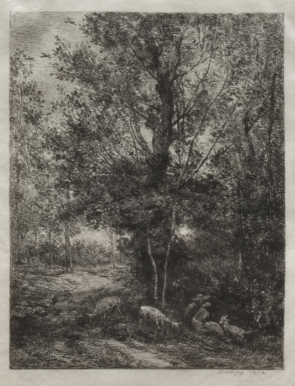 Hyrden og gjeterinnen av Charles Francois Daubigny