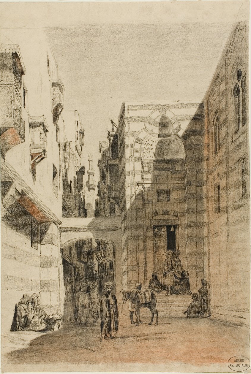 Egyptisk gatescene av Charles Francois Eustache
