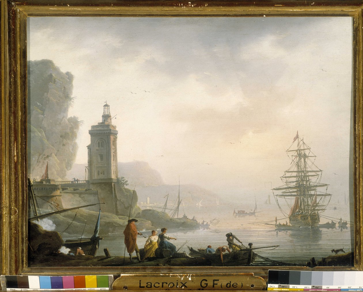 Seaside (olje på lerret) av Charles Francois Lacroix de Marseille