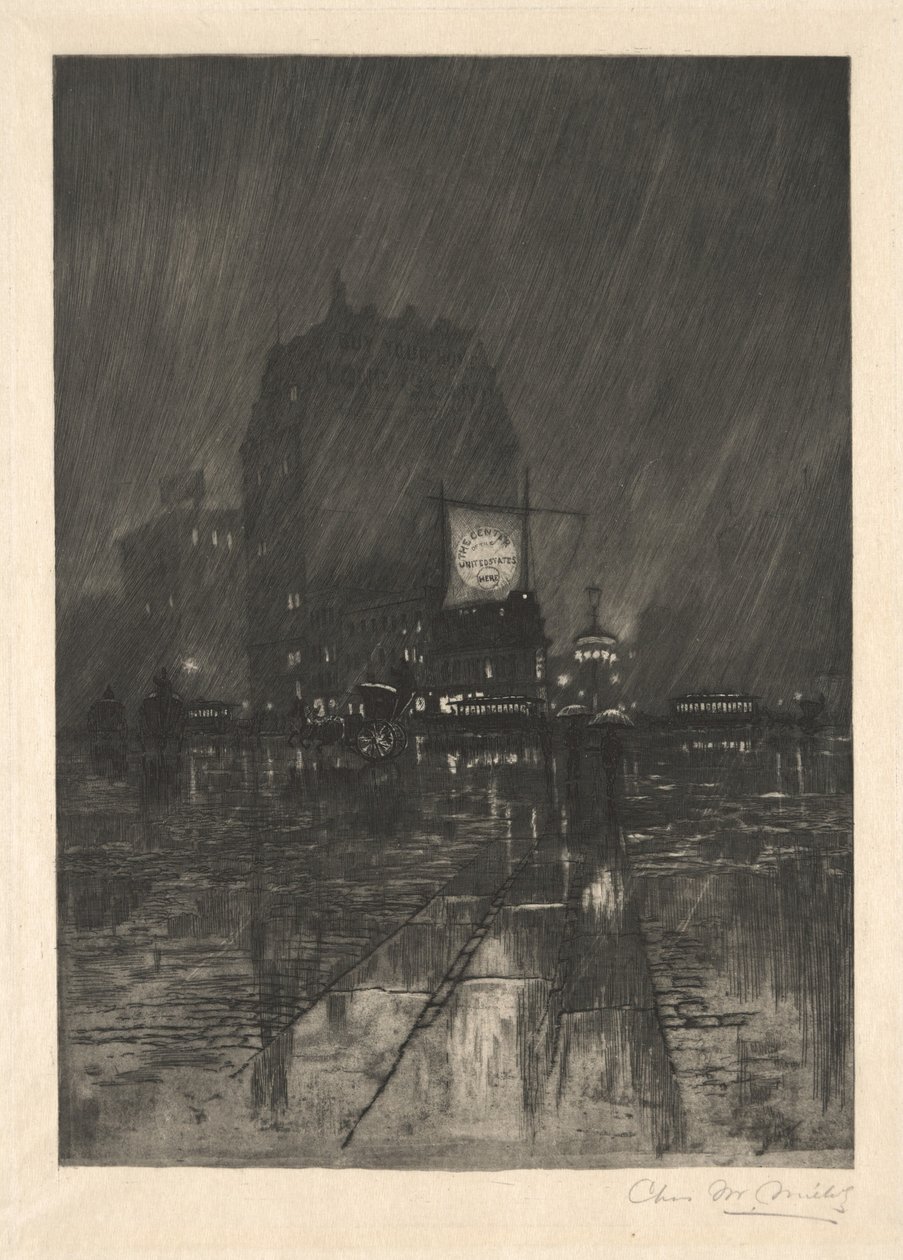 En regnfull natt, Madison Square av Charles Frederick William Mielatz