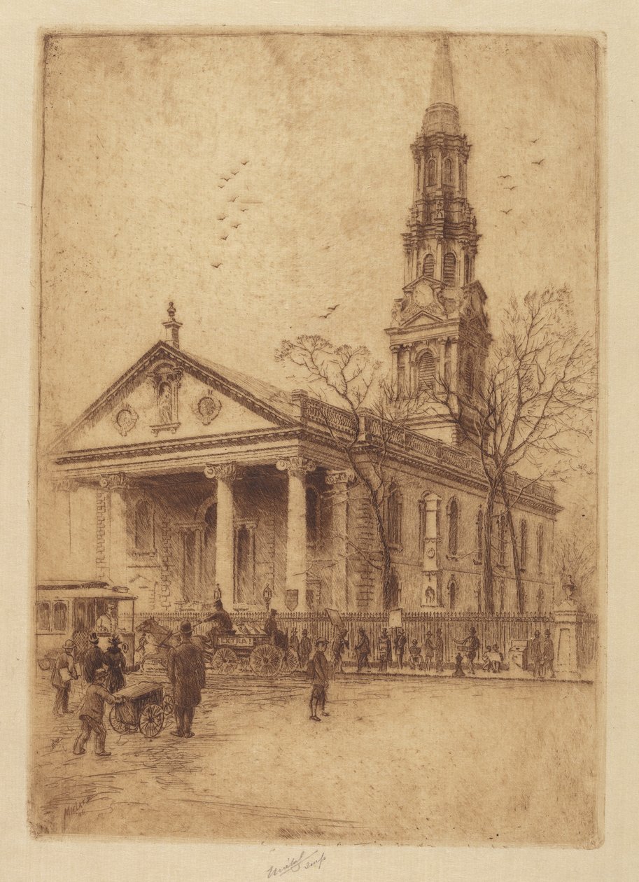St. Paul's, Broadway, NY, 1906. av Charles Frederick William Mielatz