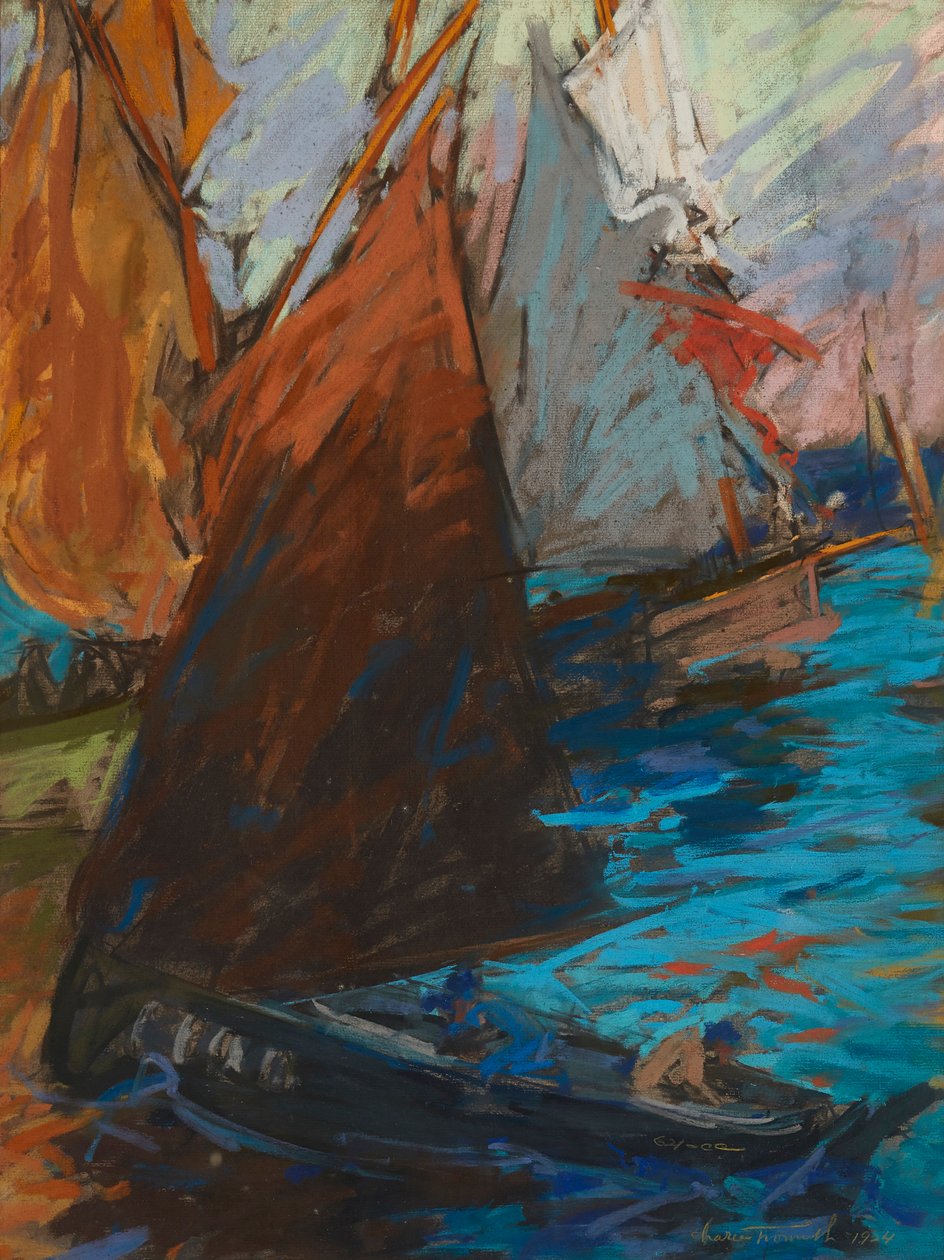 Sommerseiling (pastell på mørkt papir) av Charles Fromuth