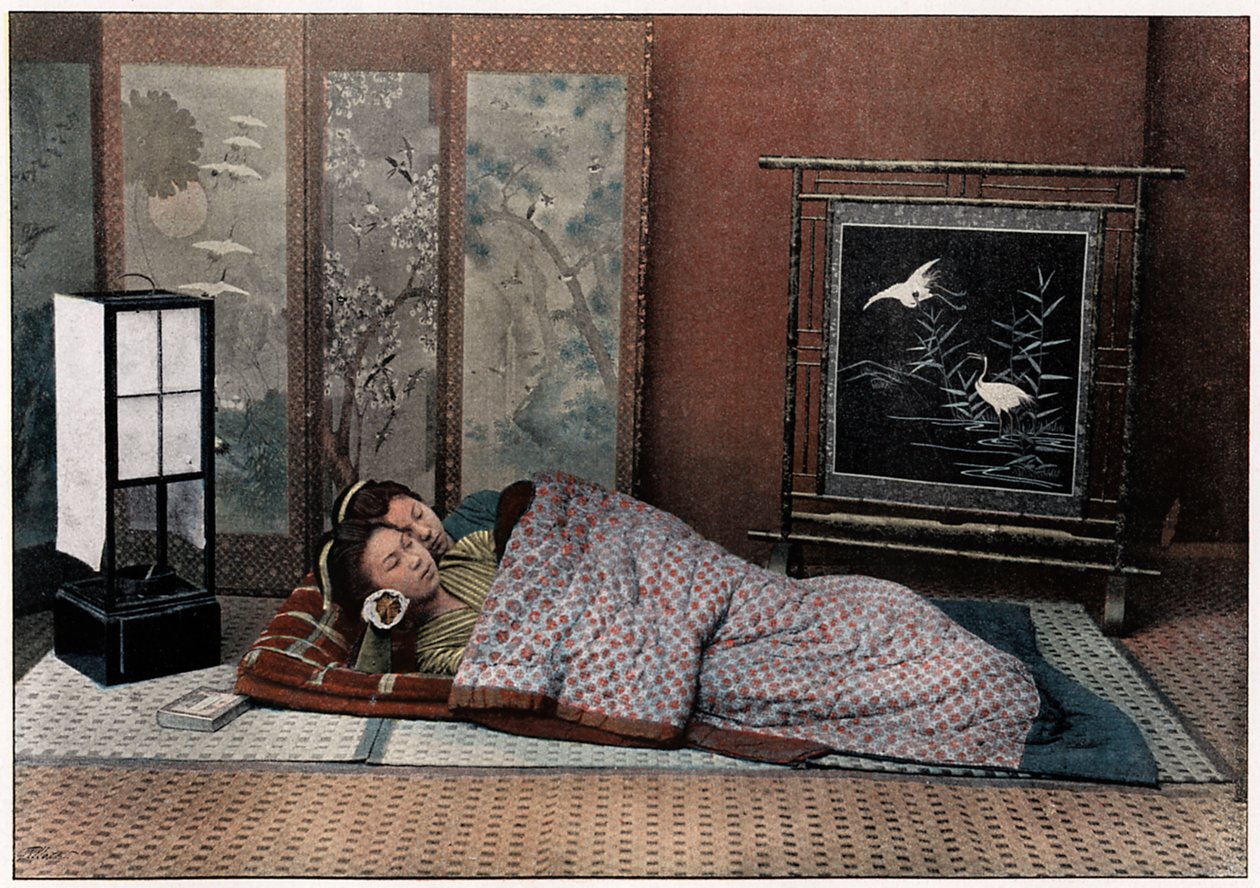 Et soverom i Japan, c1890 av Charles Gillot