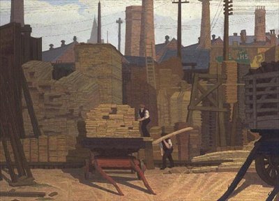 Timber Yard, Leeds av Charles Ginner