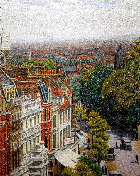 Utsikt over London (olje om bord) av Charles Ginner