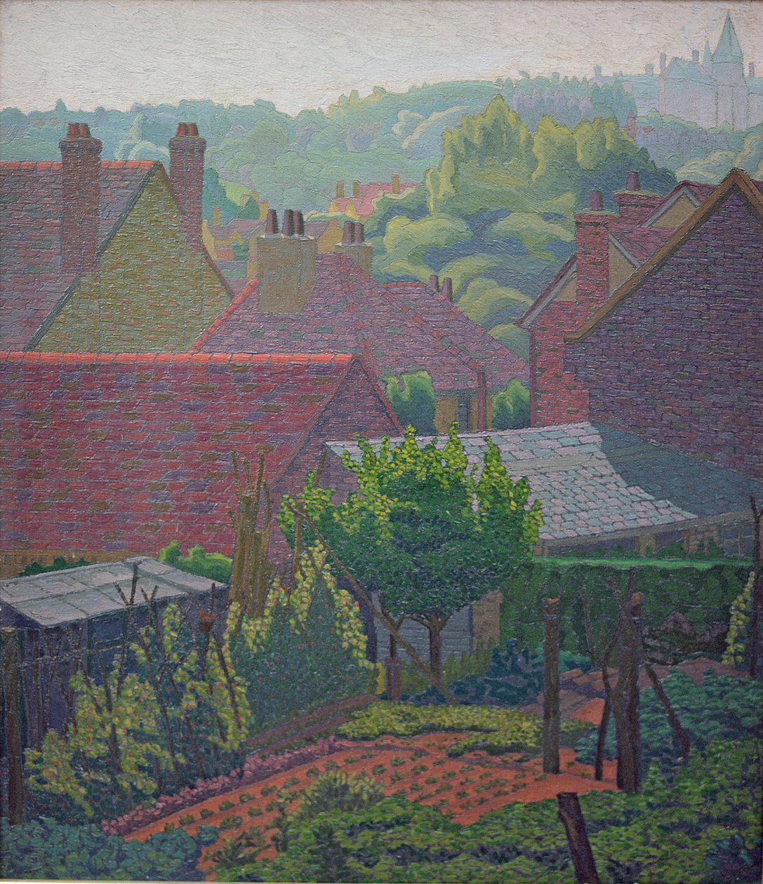Village Rooftops (olje) av Charles Ginner