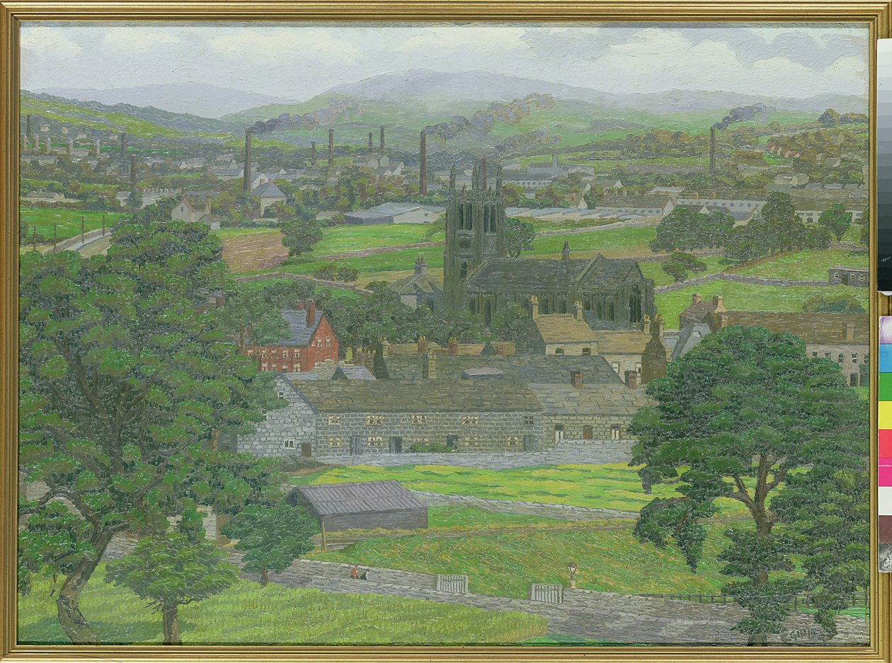 Yeadon Church, nær Leeds av Charles Ginner