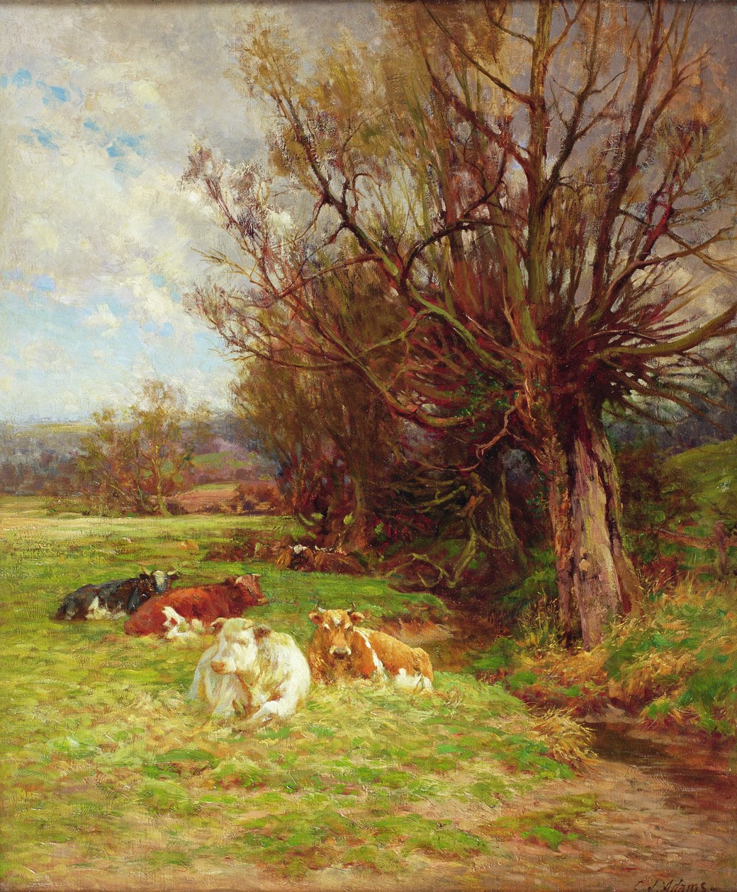 Storfe på beite av Charles James Adams