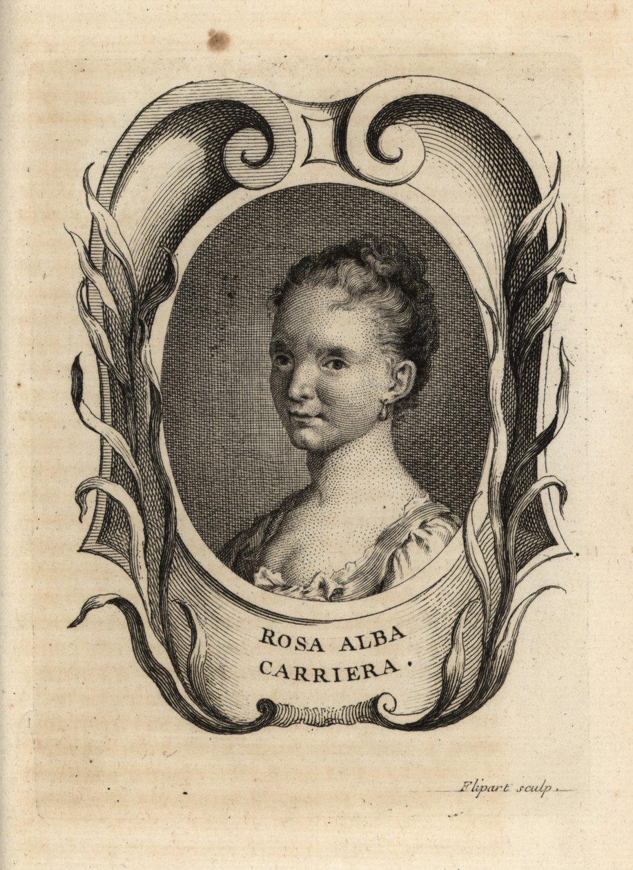 Rosalba Carriera , venetiansk rokokkomaler. av Charles Joseph Flipart