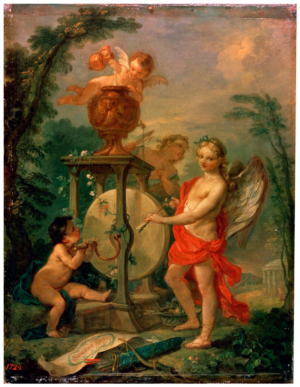 Cupid som skjerper en pil, 1750. av Charles Joseph Natoire
