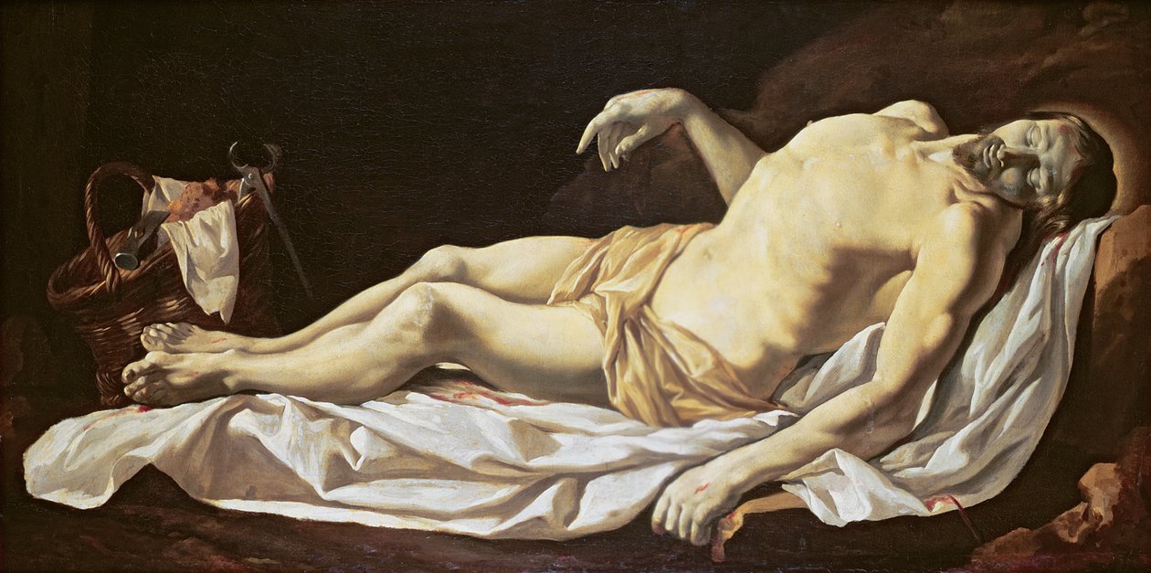 The Dead Christ (olje på lerret) av Charles Le Brun