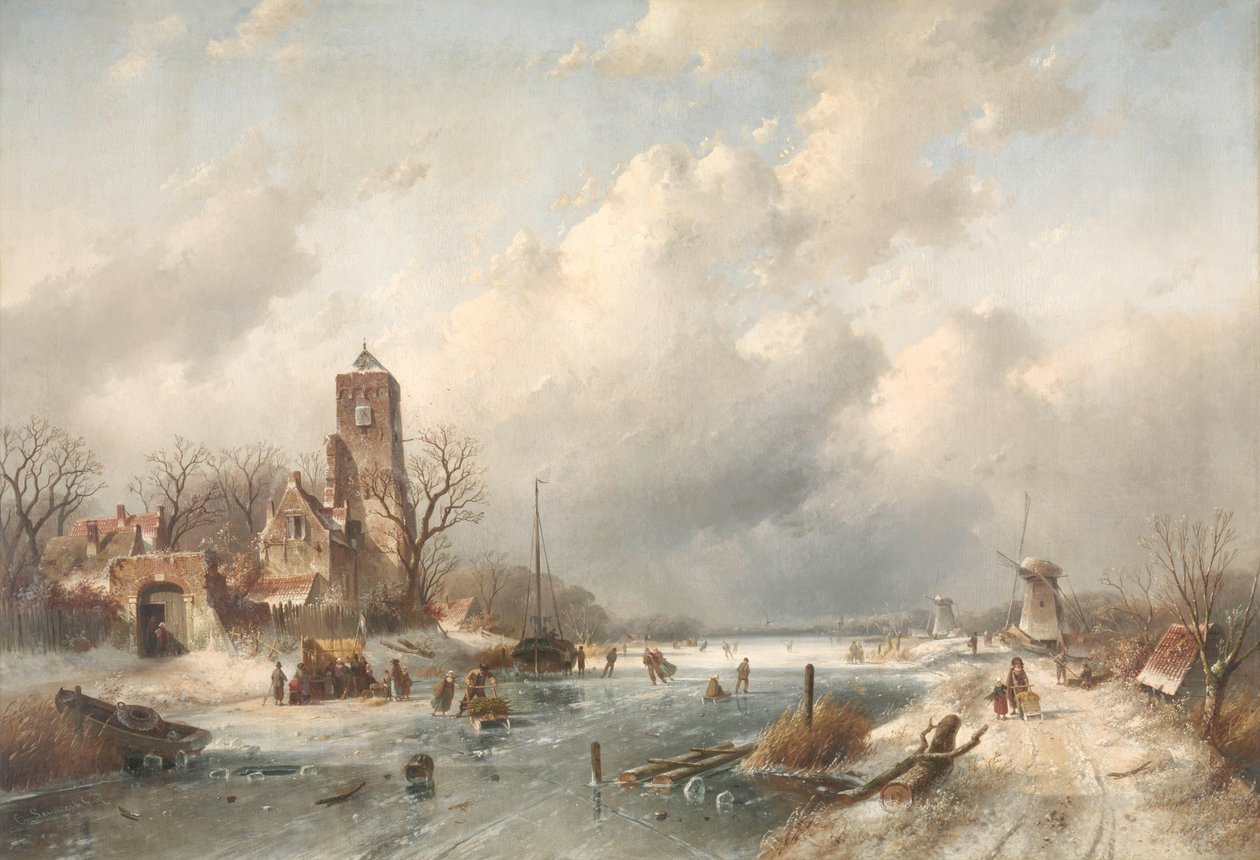Vinterscene av Charles Leickert