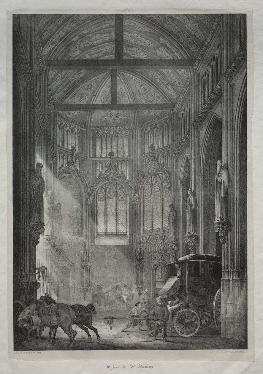 St. Nicholas kirke, Rouen av Charles Louis Lesaint