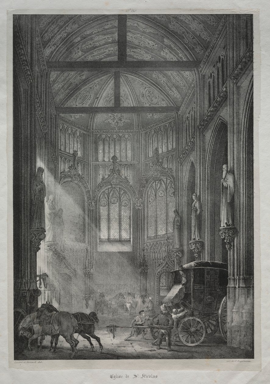 St. Nicholas kirke, Rouen, 1823. av Charles Louis Lesaint
